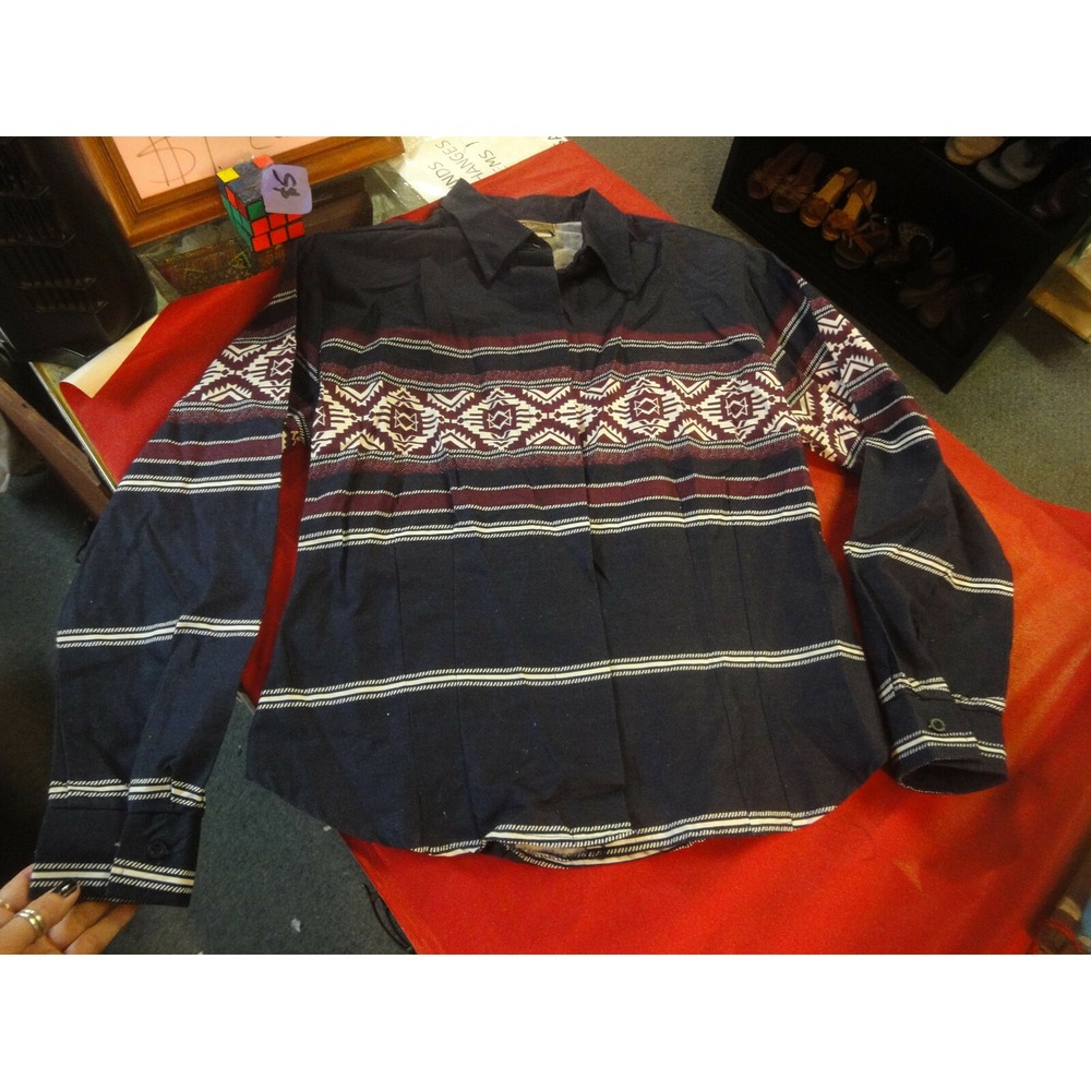 Roper womens vintage western button front long sleeve shirt top M USA made NWT